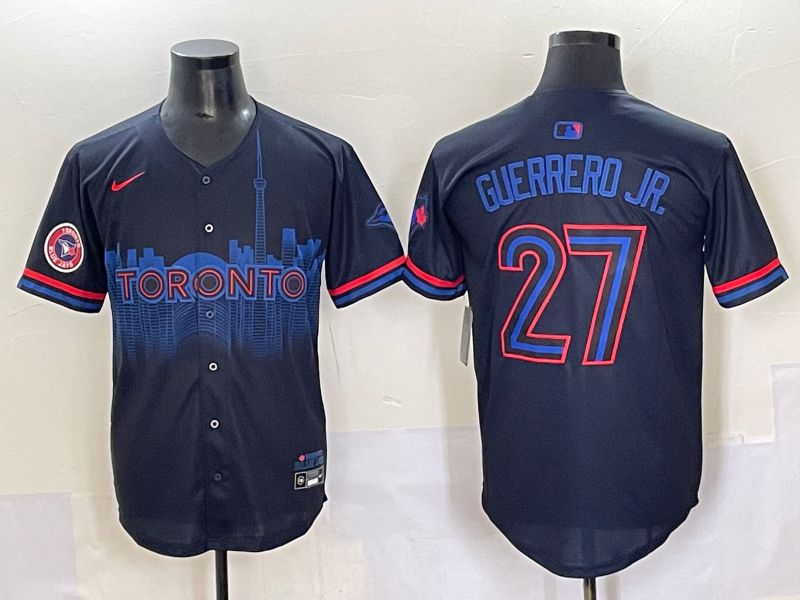 Men 2025 Toronto Blue Jays #27 Guerrero jr Black Joint Name Nike MLB Jersey style 6->toronto blue jays->MLB Jersey